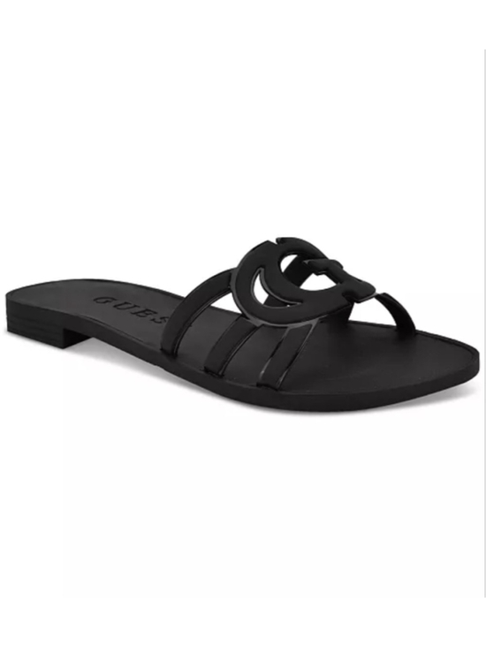 GUESS Shoes - Guess Women's Elyho Jelly Cutout Logo Flat Sandals size 8 Slippers